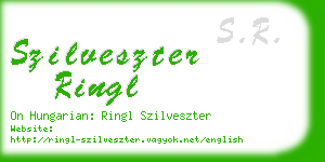 szilveszter ringl business card